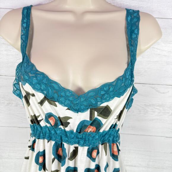 VTG Y2K Charlottee Russe medium turquoise dress floral lace coquette cottage USA - Picture 3 of 7